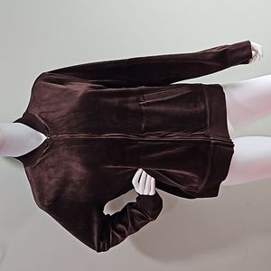 Jones New York Brown Velour Zip Up